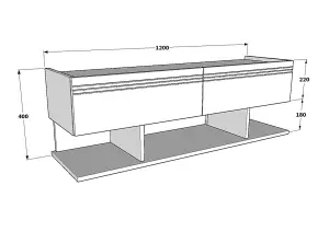 Decorotika Kase TV Stand TV Cabinet TV Unit with Three Shelves and Two Cabinets - White and Oak Pattern