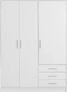 Ingram 3 Door Wardrobe Zipcode Design Finish: Matt White