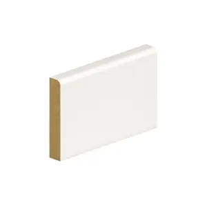 PACK OF 5 (Total 5 Units) - 14.5mm Thick Primed MDF Round One Edge Skirting Board - 14.5mm (T) x 94mm (W) x 4200mm (L)