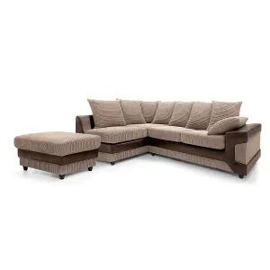 Dino Corner Sofa in Brown Left Facing