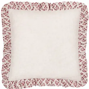 furn. Lulah Block Printed Ruffle Feather Rich Cushion, 45 x 45cm