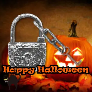 Halloween Decoration Lock, Chain & Key Halloween Party, Trick or Treat  Silver