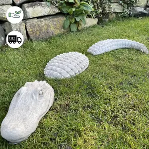 Crocodile Stone Cast Garden Ornament