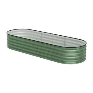 240cm W x 80cm D Light Green Galvanized steel Raised Garden Bed Kit Raised Planter Box Bottomless for Gardening