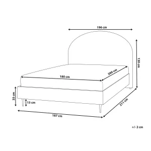 Fabric EU Super King Size Bed White MILLAY