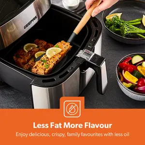 Geepas Vortex 7.5L Digital Air Fryer Family-Sized 10-In-1 Convection Air Fryer With LED Touchscreen