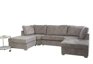 Belling Chenille Silver Sofa Full Back U Shape