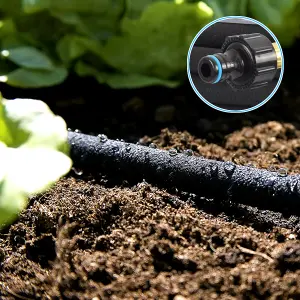 Soaker Hose, Porous Pipe, 30 m / 98.4 ft Long with Connectors, REACH Compliant, Water Saving up to 70%