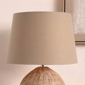 30cm Taupe Tapered Poly Cotton Lampshade for Table Lamps and Floor Lamps