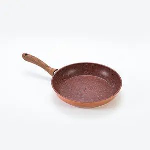 JML Copper Stone Pans Non-Stick & Hard Wearing with Wood Effect Handle - 28cm