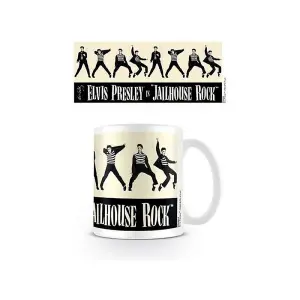 Elvis Presley Jailhouse Rock Mug White/Cream/Black (One Size)