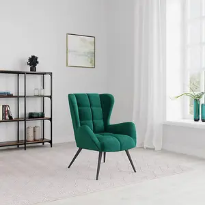 Dalton accent chair in green velvet