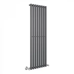 Right Radiators 1600x545 mm Single Vertical Round Column Style Designer Radiator Heated Rads Anthracite