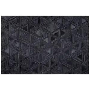 Cowhide Area Rug 140 x 200 cm Black KASAR