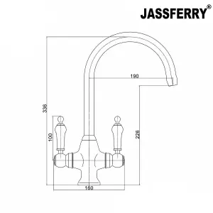 JASSFERRY Kitchen Mixer Tap Elegant White Ceramic Dual Handle Monobloc Sink Faucet Chrome