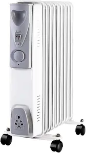 9 Fin 2kW Oil Filled Radiator, White