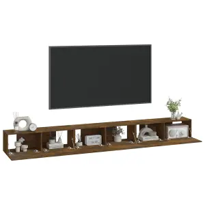 Berkfield 3 Piece TV Cabinet Set Smoked Oak Engineered Wood