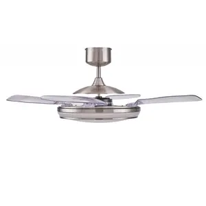 Adilene 122cm Ceiling Fan with LED Lights Brushed Chrome