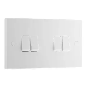 BG White 20A 2 way 4 gang Light Switch