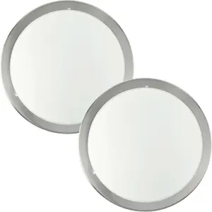 2 PACK Wall Flush Ceiling Light Satin Nickel White Clear Satin Glass E27 1x60W