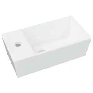 Latryce White Ceramic Rectangular Bathroom Sink