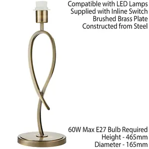 Eaves Luxury Table Lamp Light Brushed Brass Curved Modern Elegant Bulb Holder