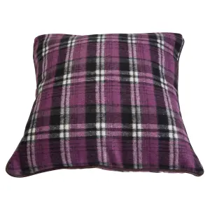 Interiors by Premier Purple Check Throw Cushion, Polyester Décor Cushion for Relaxing, Washable Cushion for Sofa, Bed, Chair