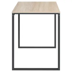 Berkfield Computer Desk Black and Oak 110x60x73 cm Engineered Wood