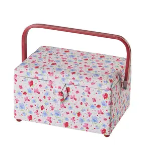 Medium Sewing Basket Floral 18.5 x 26 x 15cm - Sewing Online GA1121M