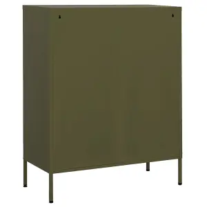 Berkfield Storage Cabinet Olive Green 80x35x101.5 cm Steel