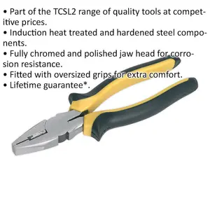 200mm Combination Pliers - Oversized Grip - Corrosion Resistant - Hardened Steel