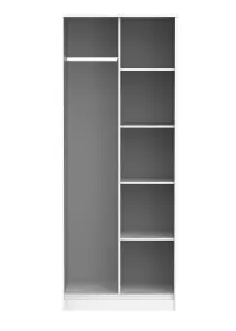 Fuji Open Wardrobe in Grey Matt & White (Ready Assembled)