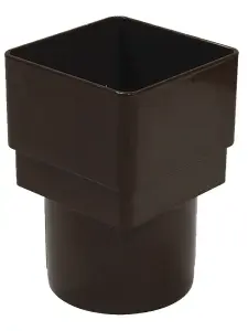 FloPlast Brown Square to Round Gutter adaptor, (L)65mm