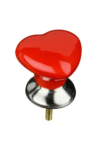 Heart Shape Red Ceramic Drawer Knobs