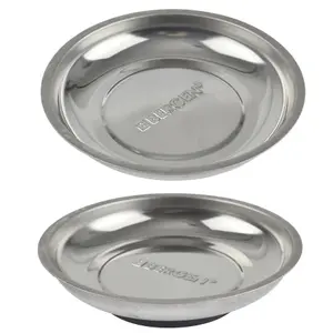 Magnetic Parts Tray Dish Storage Holder Circular Round Stainless Steel 6" AT704