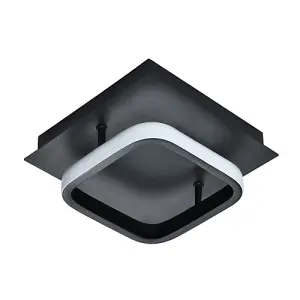 Modern Designer Square Strip 3000k LED Ceiling Lighting Fitting in Matte Black