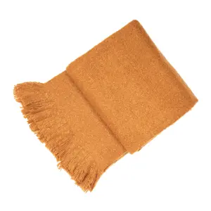 Malini Tan Thick Faux Mohair Throw