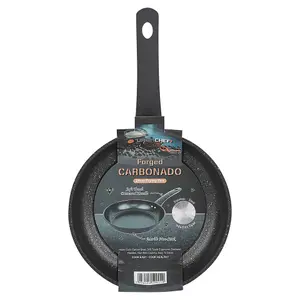 URBNCHEF 24cm Diameter Pressed Carbon Induction Frying Pan Pot with Soft Touch Handle