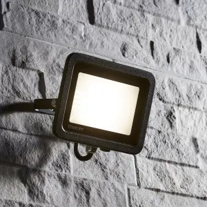 Litecraft 2 Pack Stanley Slimline Black 30 Watt LED IP65 Outdoor Wall Flood Light