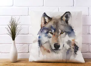 Wolf Watercolour Cushions 45cm x 45cm