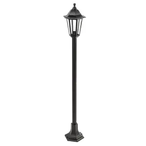 CGC Black Outdoor Tall Post Lantern Traditional Vintage Light Garden Terrace Patio Lamp IP44 Weatherproof Polycarbonate E27 Screw