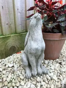 Rabbit Gazing Hare Stone Statue Outdoor British Made Bunny Rabbit Garden Ornament