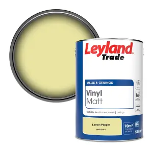 Leyland Trade Vinyl Matt Walls & Ceilings Emulsion Paint Lemon Pepper (PPG1216-4) 5L