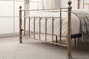 Harpenden Brushed Gold King Size Metal Bed Frame 5ft