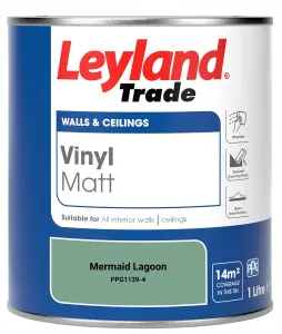 Leyland Trade Vinyl Matt Walls & Ceilings Emulsion Paint Mermaid Lagoon (PPG1139-4) 1L