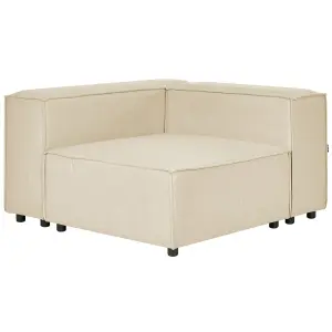 Corner Sofa with Ottoman APRICA Beige 2 Seater Right Hand