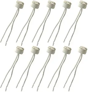 10 Pack Of MR16 GU5.3 Led Bulb Base Ceramic Socket,FINELED MR16 G5.3 Mr11 Lamp Holder For 12V Halogen & LED Bulb,Wire Connector Base Socket Adapter