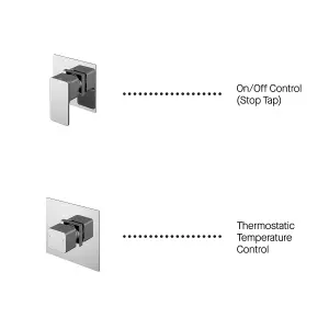 Empire 1 Outlet Luxury Shower Bundle - Stop Tap, Temperature Control, Arm & Head - Chrome - Balterley