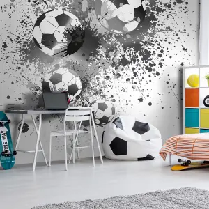 Origin Murals Football Splash Grey Paste the Wall Mural 350cm wide x 280m high