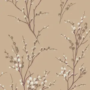 Laura Ashley Willow Neutral Floral Smooth Wallpaper Sample